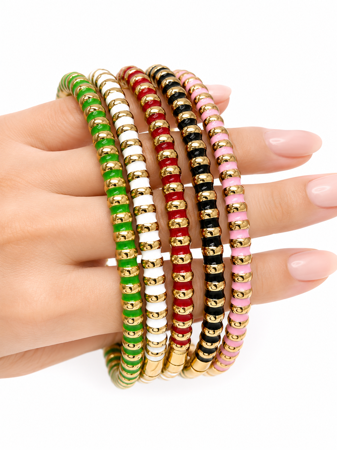 Vibrant Enamel Stacking Steel Bangles